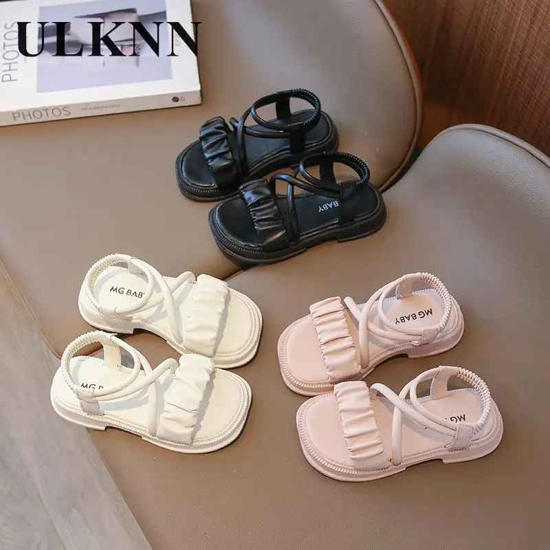 

Girls Sandals Female 2024 New Summer Children's Open Toe Fashionable Girl Baby Princess Shoes Trend Pink Sandals