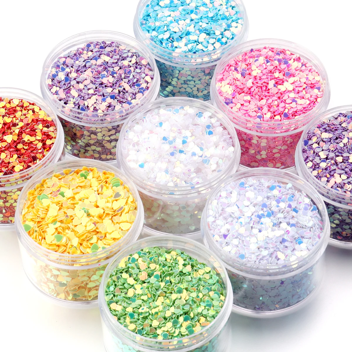 3mm PVC Loose Sequins Glitter Peach Heart Paillettes 30g/Lot Nail Art Manicure DIY Crafts Gift Scrapbooking Clothing Accesso