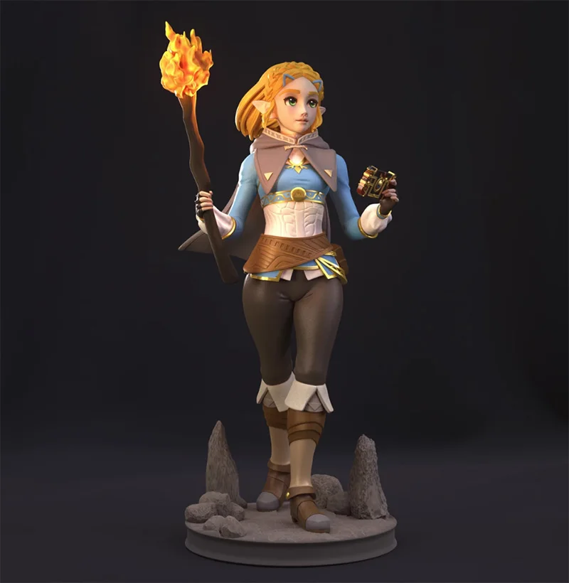 

1/24 75mm 1/18 100mm Resin Model Zelda Girl Figure Unpainted No Color RW-1142