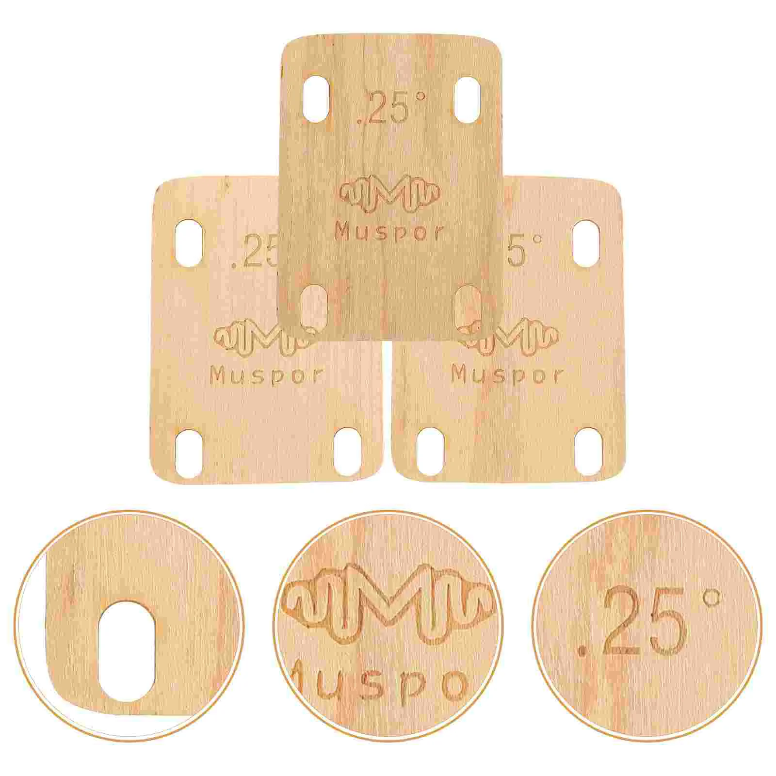 

3 Pcs Guitar Neck Spacer Bass Shims Plate Wooden Repair Replacement Accessories Supplies Gasket