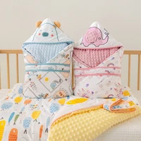 Newborn Snuggle  Cotton Soft Comfortable Breathable Baby Swaddle Blanket Kid Stroller Outdoor Windproof Warm Wrapped Quilt