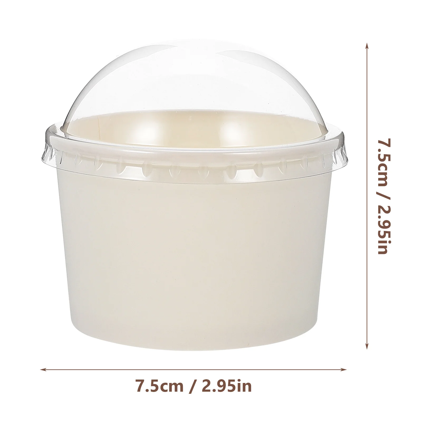 50Pcs Disposable Ice Cream Paper Cup Ice Cream Paper Cup With Lid Snack Dessert Container Yogurt Cake Sundae Pudding Cups