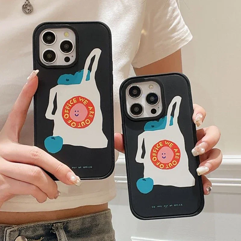 

Shopping Bag Black Frosted Phone Case Cover for IPhone 13 14 15 Pro Max Case