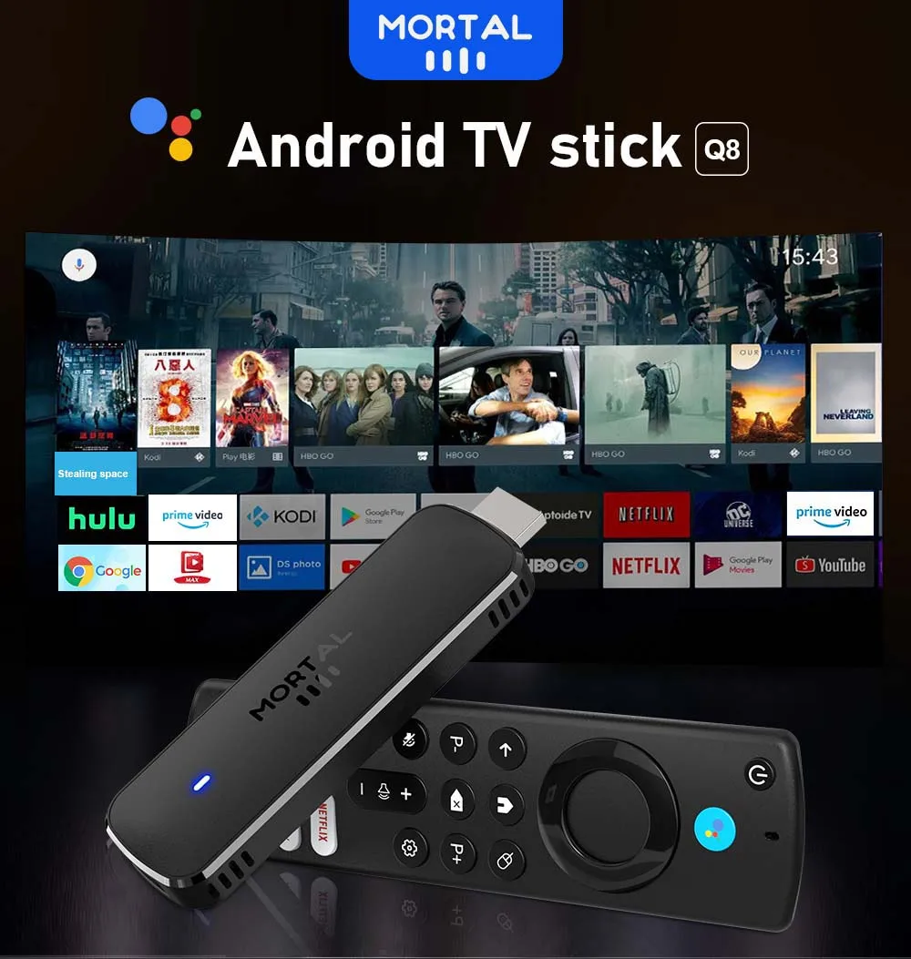 MORTAL Q8 TV Stick 8K 本体 Fire TV Global Version Android TV Stick Mortal Q8 Voice Remote Android14