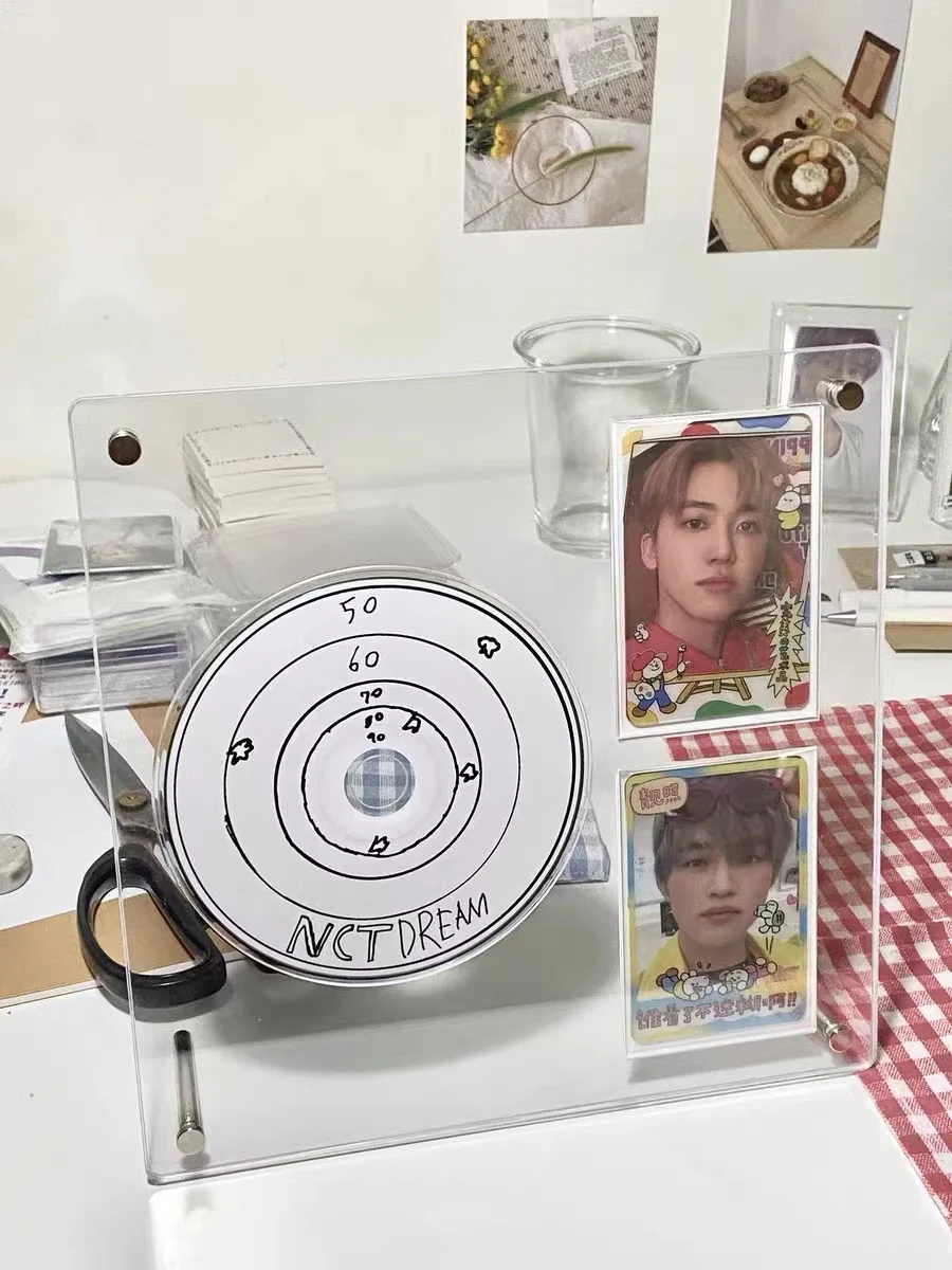 Kawaii CD Discs Type Photocard Holder card holder photo card holder card display stand 3 inch Kpop Idol Card Photo Frame Display stands Transparent album table decoration