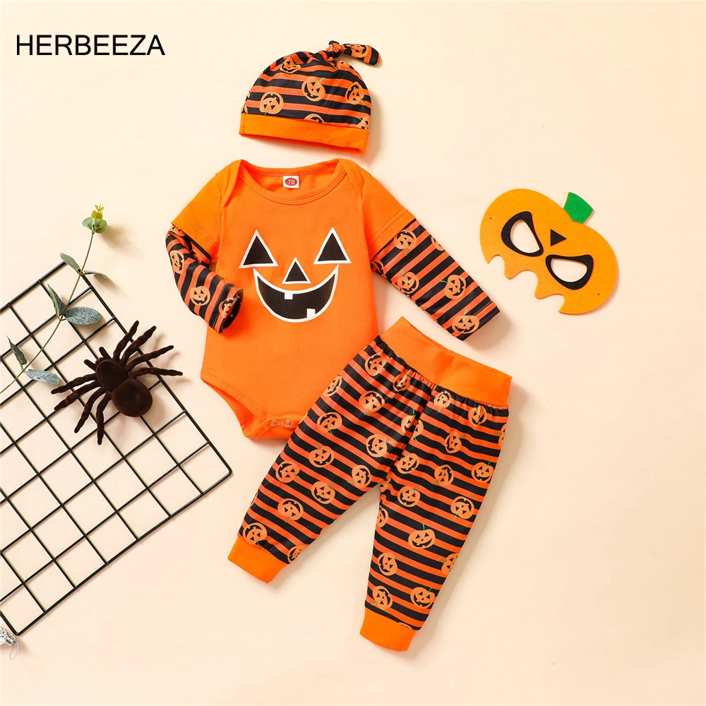 

My First Halloween Baby Clothes Winter Newborns Bobysuit + Pant Baby New Year Costume Handsome Kids Boys Clothing sets 0-18M