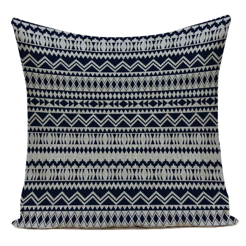 Vintage Boho Geometric Cotton Linen Decorative Throw Pillow Cover