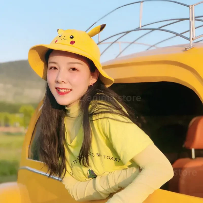 Pokemon Pikachu Parent-child Bucket Hat Cute Animation Boy Girls