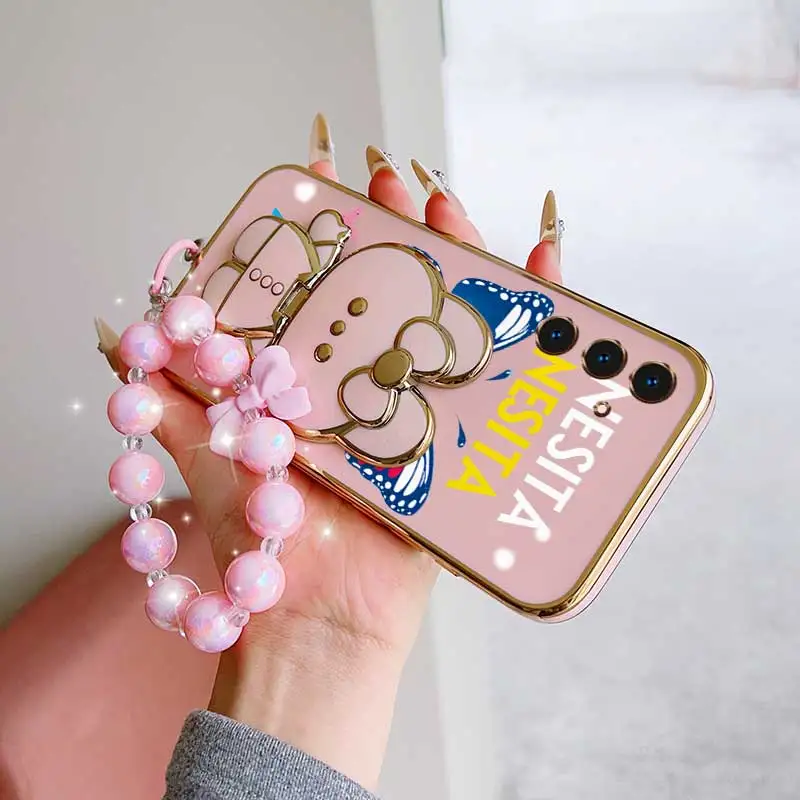 3-Piece Set: Dancing Butterfly Phone Case, Lanyard & Rabbit Stand
