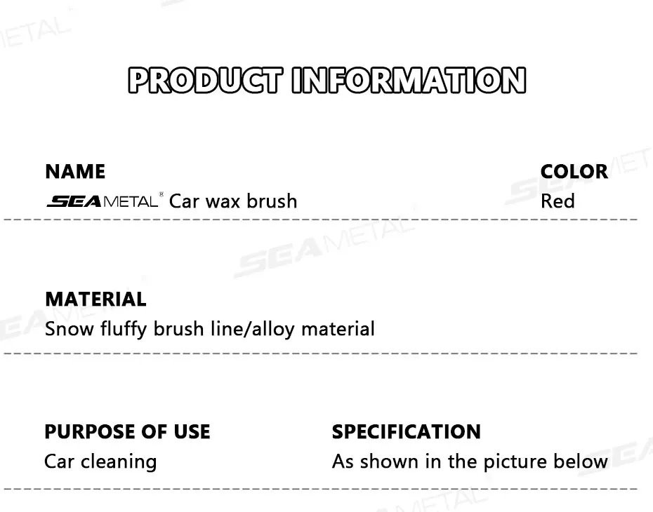 Auton puhdistusharjasarja, jossa isot ja pienet harjat