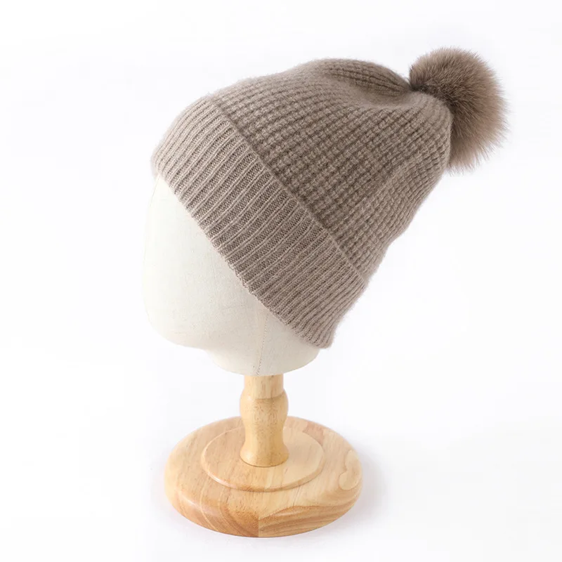 

Cashmere Knitted Hat Thickened Autumn And Winter Wool Ball Warm And Cold Hat Boys And Girls' Wool Hat Hats & Caps Men Tuque