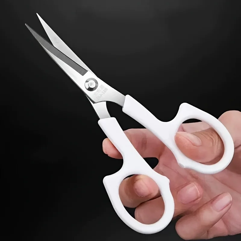 흰색 손잡이 자수 가위, 스테인리스 스틸 날카로운 끝 재봉 가위, 십자수, 바느질, DIY 공예, 실 자르기용