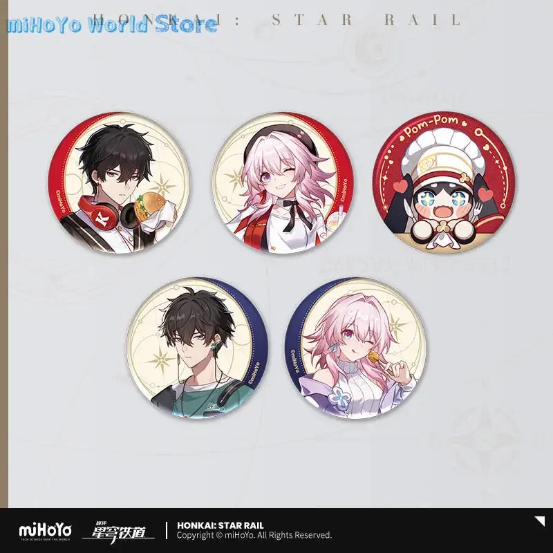 

MiHoYo Official Genuine Game Honkai Star Rail Merch Original Authentic MWQH Series Badge Dan Heng March 7th Pom-Pom Gifts