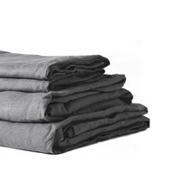 100% Purel Linen Flax Bedding Sheet Set(1 Flat Sheet, 1 Elastic Fitted Sheet,2 Pillowcases) Breathable Bedding Set Queen King 4