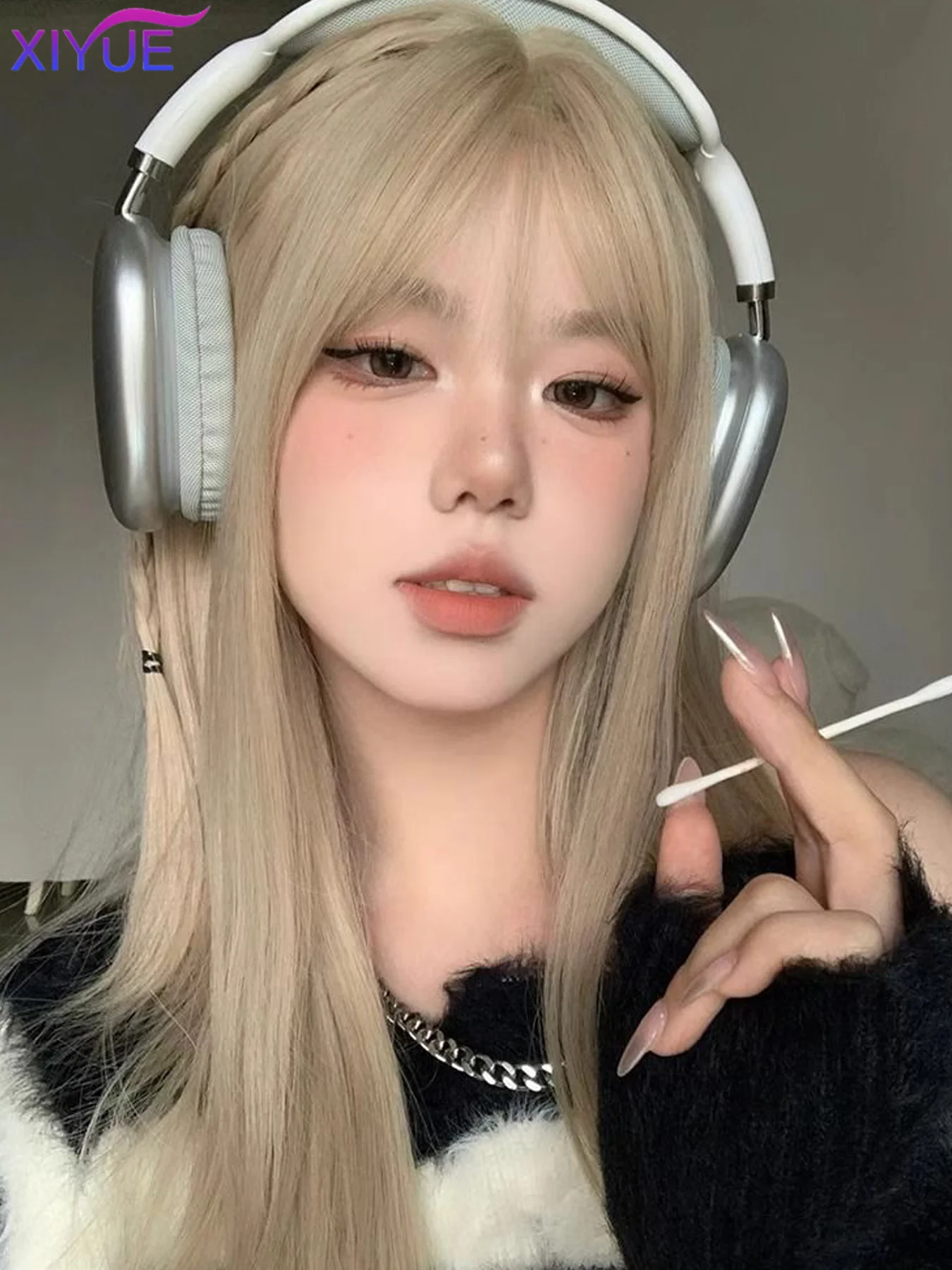 XIYUE Long Wave Cosplay Wig with Double Ponytail For Women Daily Party Lolita Synthetic Wigs Gold/Chocolate Heat Resistant Hair