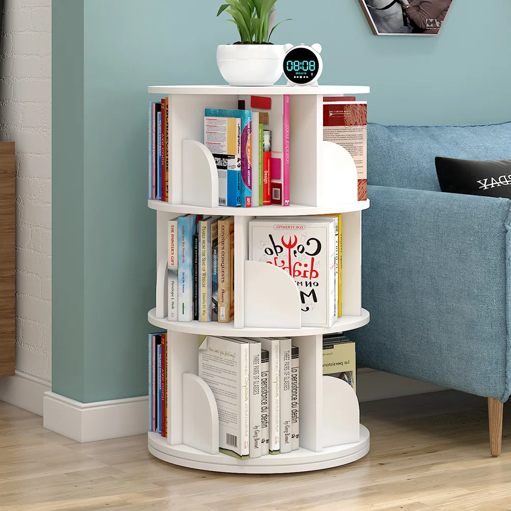 LBX – bibliothèque rotative à 360 degrés, bibliothèque moderne Simple pour  étudiants, étagère de rangement pour livres d'images d'enfants - AliExpress