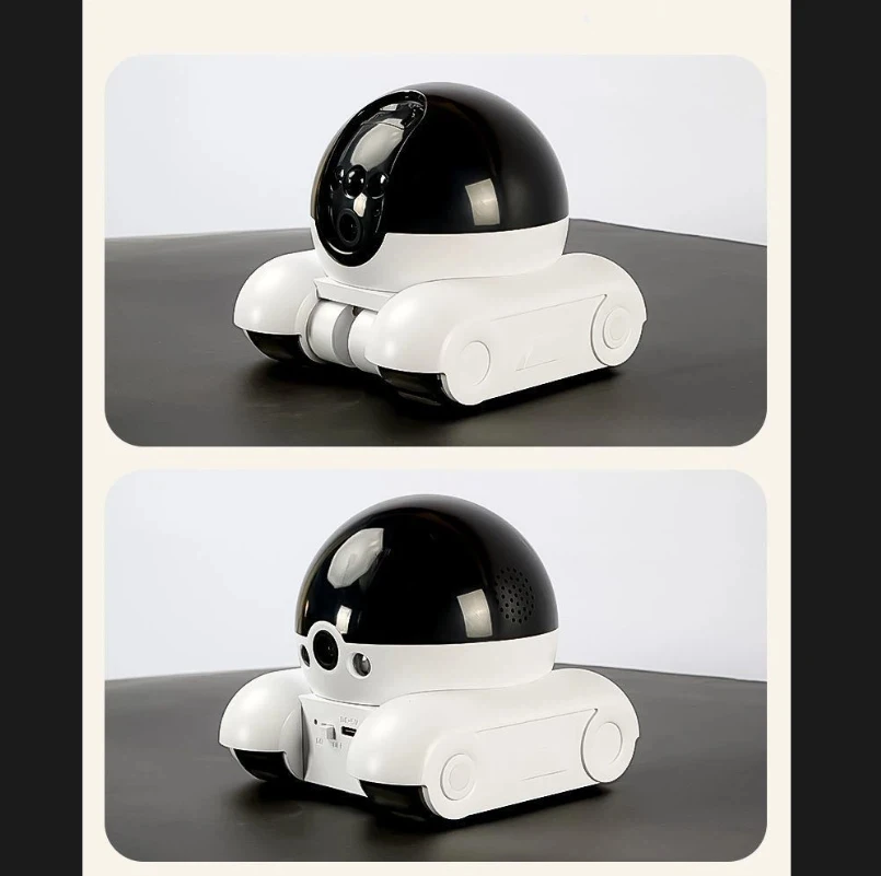 1080P HD Tank Robot Moving Home Warehouse Security Smart Wifi Camera 360 Rotation Battery Charge Mobile Control Move Camera 5