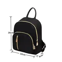 Mini sac à dos multifonction pour femme, sac à dos Oxford, sac à dos de voyage mignon, sac initié, sac à main fille noir, mode 6