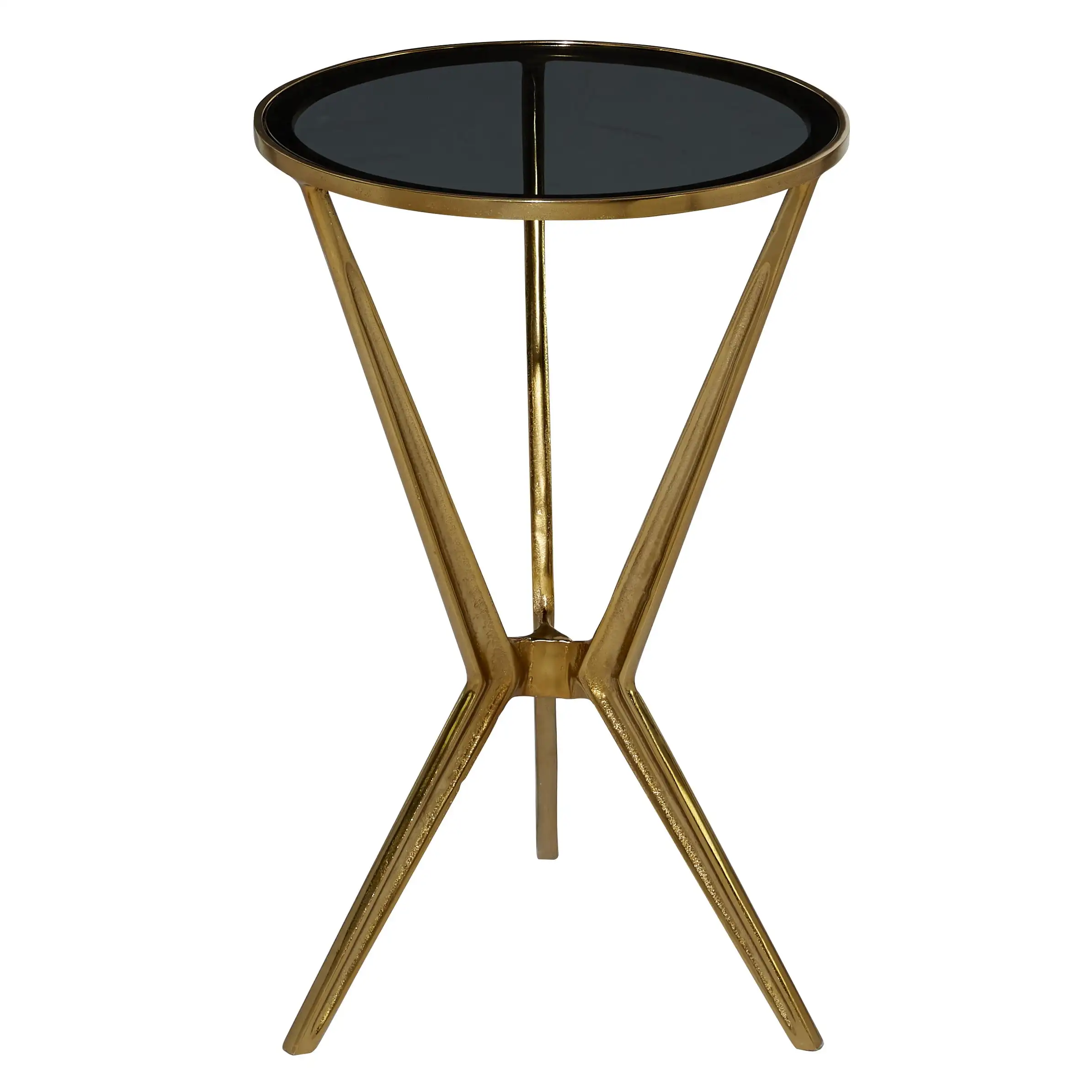 

DecMode 16" x 24" Gold Aluminum Accent Table with Shaded Glass Top, 1-Piece