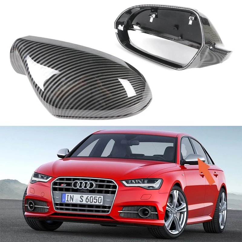 

For Audi A6 C7 C7.5 4G S6 RS6 2011-2014 2015 2016 2017 2018 Car Mirror Cover Rearview Mirror Cover Protection Cap Car Styling