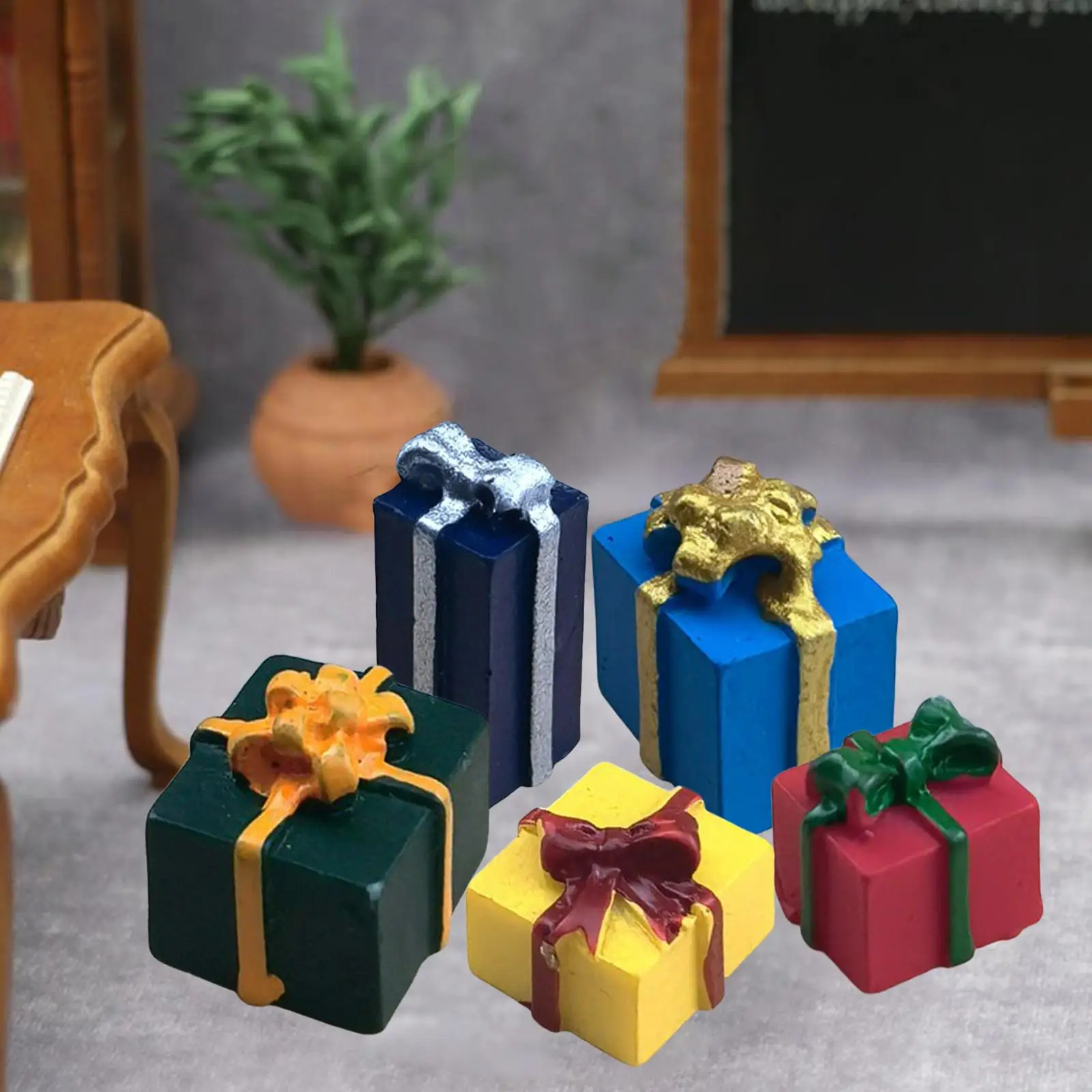 

Подарочная коробка для кукольного домика в масштабе 1:6, миниатюрные подарки, аксессуары, украшение для кукольного домика, развивающая игрушка для мальчиков и девочек, праздничные подарки для детей
