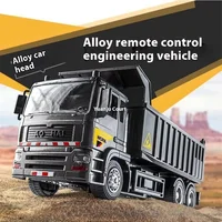 New In Stock Black Remote-Controlled Dump Truc Large Alloy Rc Dump Truck Engineering Truck Boy Outdoor Toy Birthday Gift 1