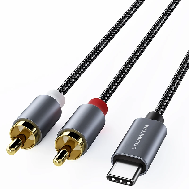 Soompon USB C to 2 RCA  ̺  Type-C To RCA  Ȩ þ  ȣȯǴ  ڵ DVD TV Ŀ