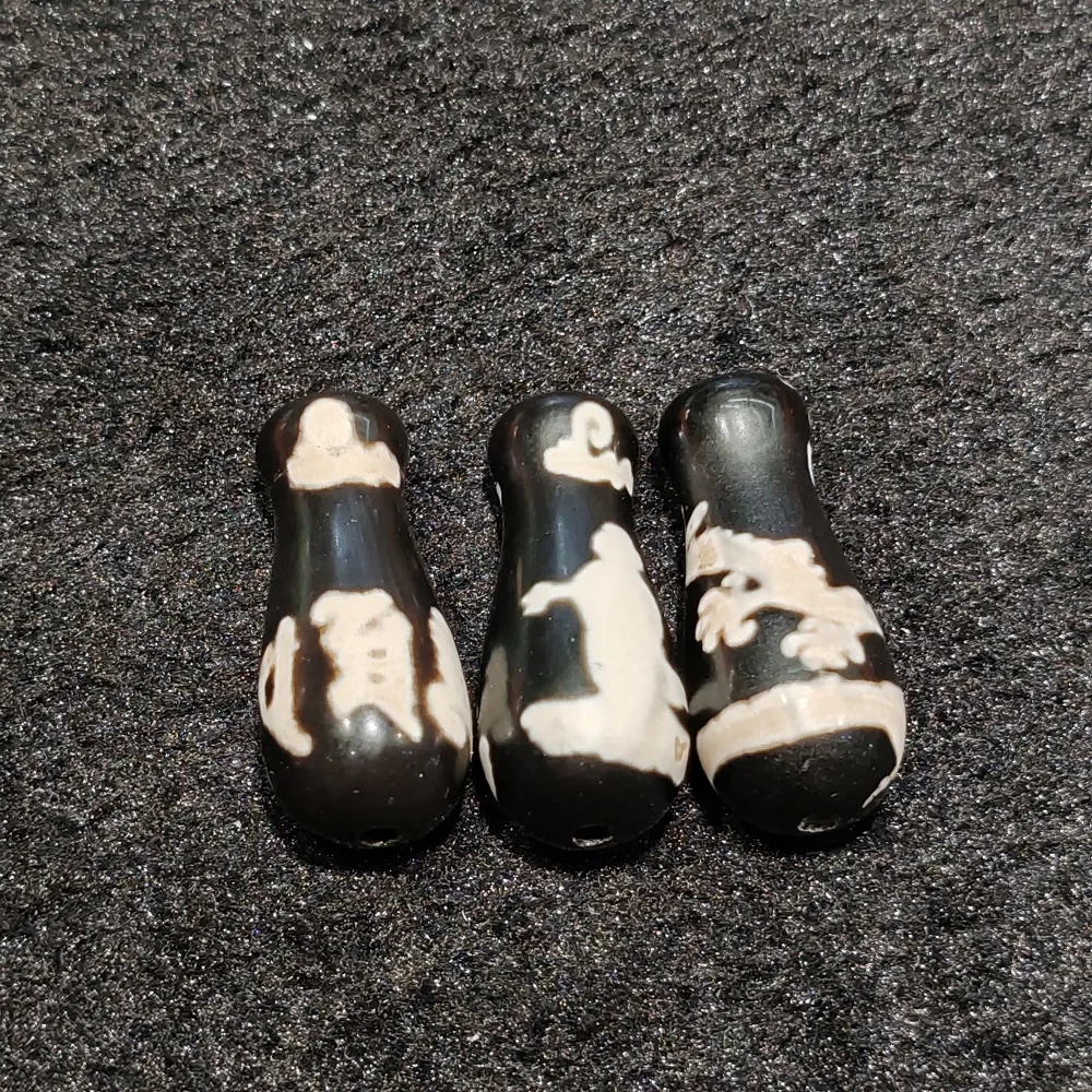 

Tibet Agate Dzi Six Character True Word Guanyin Dragon Totem Tianzhu Ethnic Necklace Pendant DIY Accessories