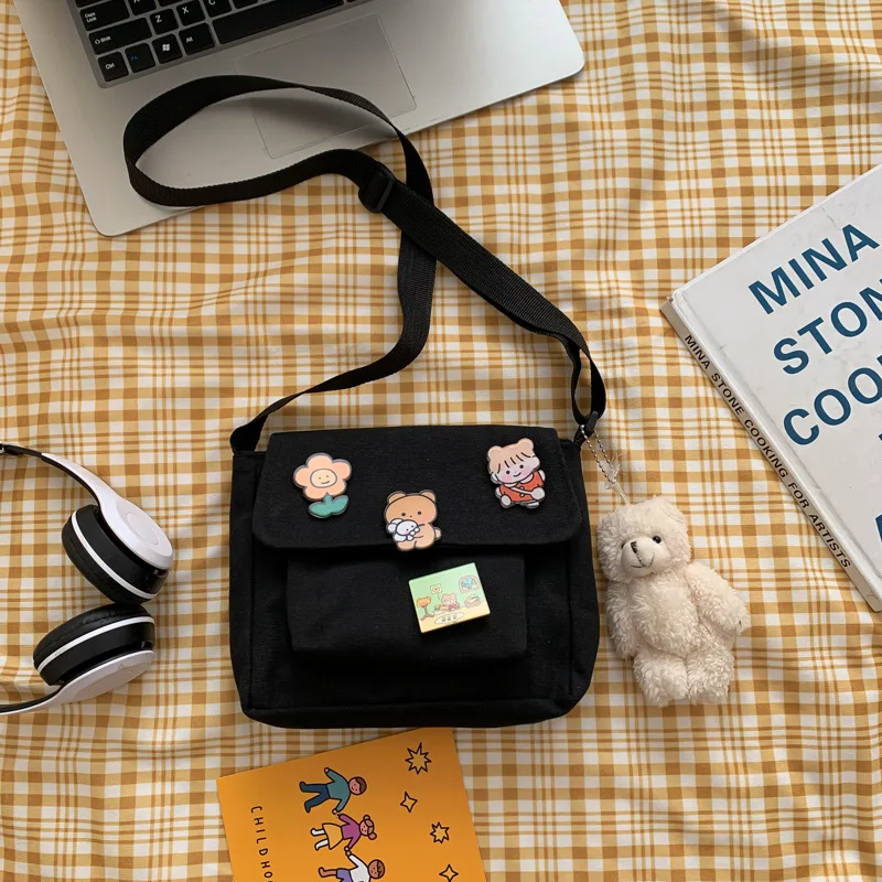 Cute Canvas Small Bag Female 2022 New Japanese Harajuku Diagonal Bag Wild Student Girl Shoulder Bag Bags for Women 