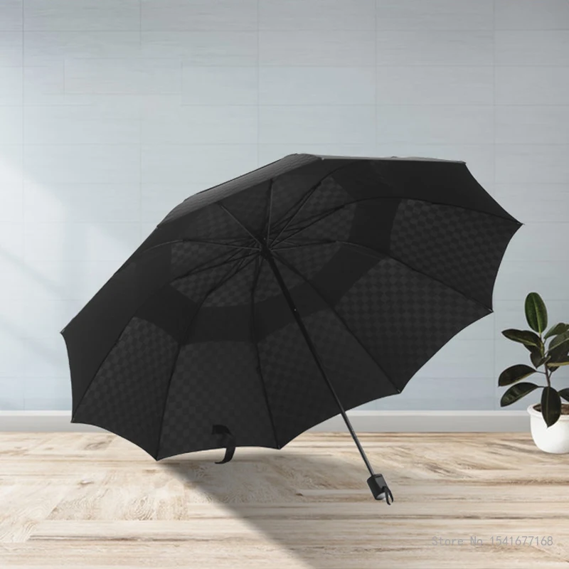 Men's and Women's Oversized Folding Windproof Umbrella, Portable 10 bone steel frame Umbrellas, Essential Business Travel, 1Pc