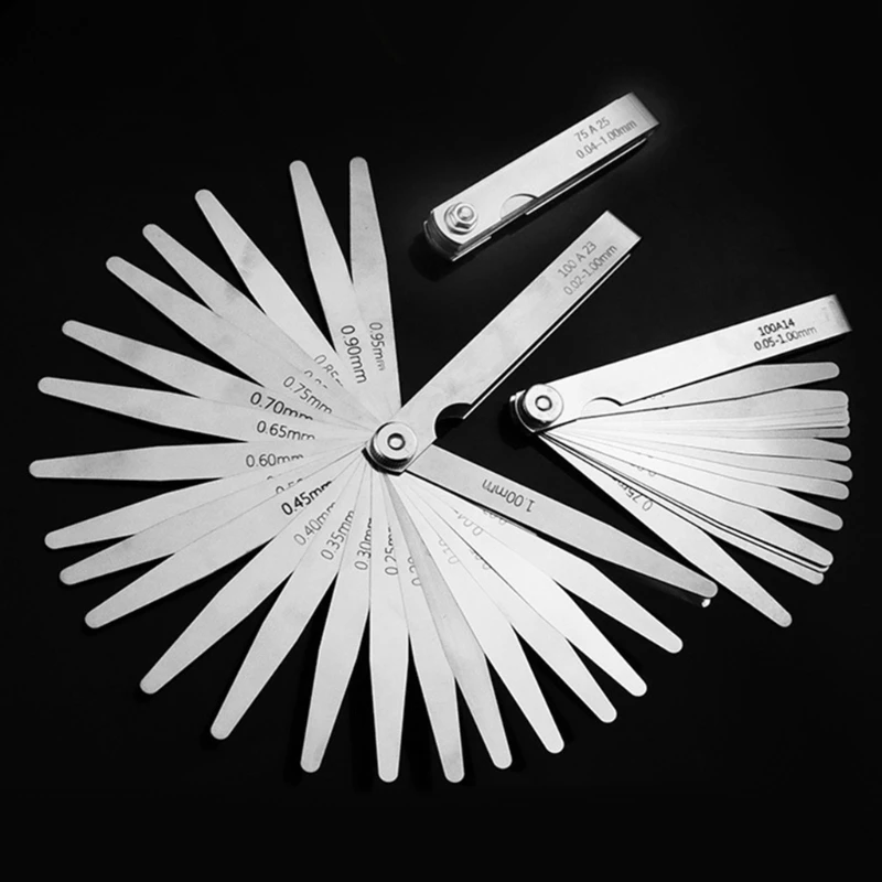 P82D Stainless Steel Feelers Gauges Standard Offset Valves Thickness Gauges Tool Measuring Gaps Width Thickness Woodworking