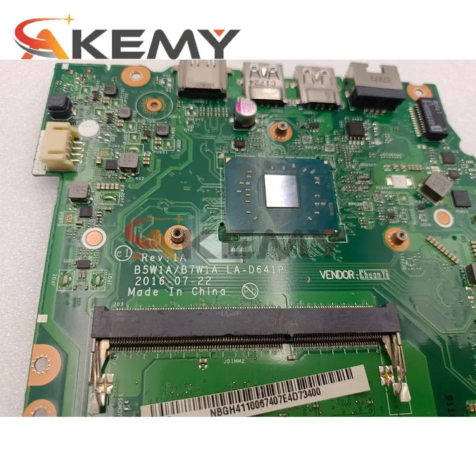 NBQFT11008 NB.QFT11.008 For Acer ASPIRE ES1-533 Laptop Motherboard B5W1A/B7W1A LA-D641P With N3350 CPU 2GB-RAM 100% Test Working