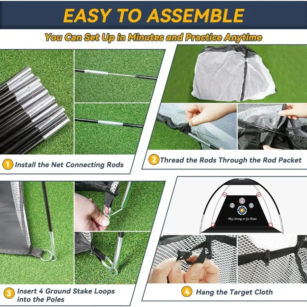 10x7ft Training Golf Practice Net with Mat 6