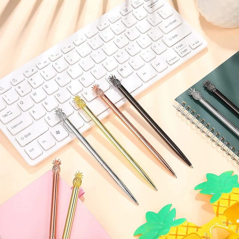 블랙 잉크 귀여운 볼펜, 블링 금속 선물 펜, 사무실 파티 장식, 여자 학교 용품, 8 개