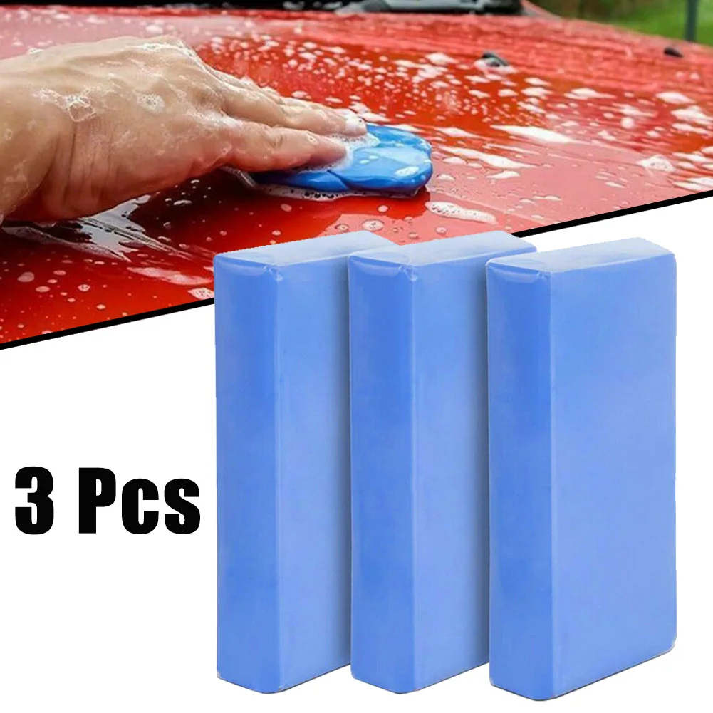 

3Pcs Blue Clay Cleaning Bar Car Detailing Waxing Polish Treatment Fine Grade Car Wash Maintenance Wash Mud Auto Wash Accessories