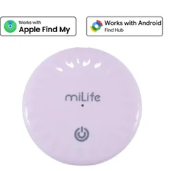 Universal MiLife Duo Item Finder with Global Tracking - Key and Pet Locator, App - Compatible (Purple)