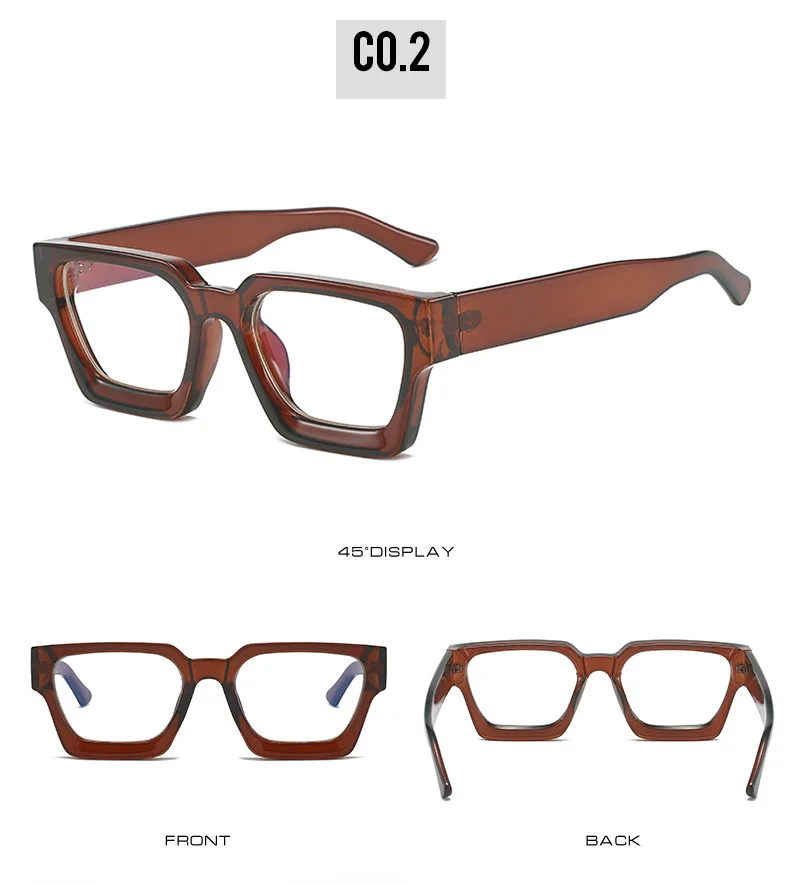 2026 Quadratische Brille für Damen, Modische Übergroße Brillen mit Klaren Gläsern, Vintage-Stil mit Großem Rahmen, Computerbrille, Sehhilfe – Detail 6