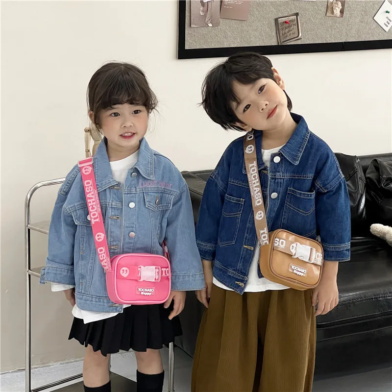 

1 Piece Korean Fashion Crossbody Bag for Kids Boy Girl Solid Color Series Messenger Bag for Toddler Portable High Capacity Bag