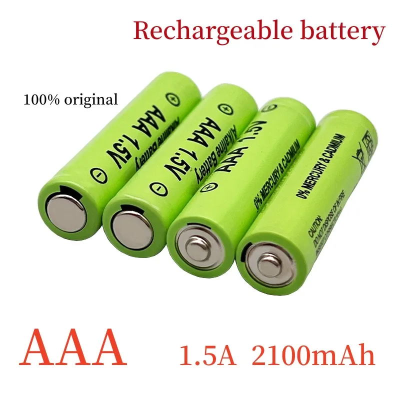 Rechargeable AAA 1.5V 2100mAh Alkaline Battery For Flashlight Toys