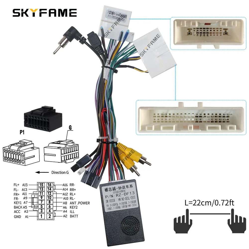 SKYFAME Car Wiring Harness Adapter Canbus Box Decoder for Nissan Teana Altima Qashqai Tiida Kicks Sylphy Murano X-Trail RZ-DF13 car wire cable adapter