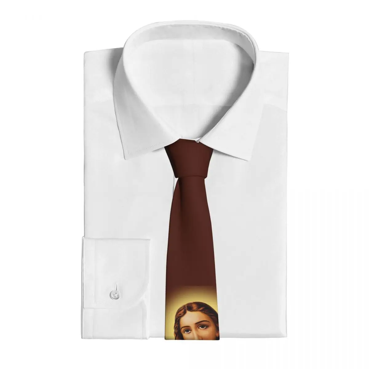Necktie Set Jesus Christ Sacred Heart Unisex Polyester 8 cm Christian God Bless for Men Skinny Accessories Party
