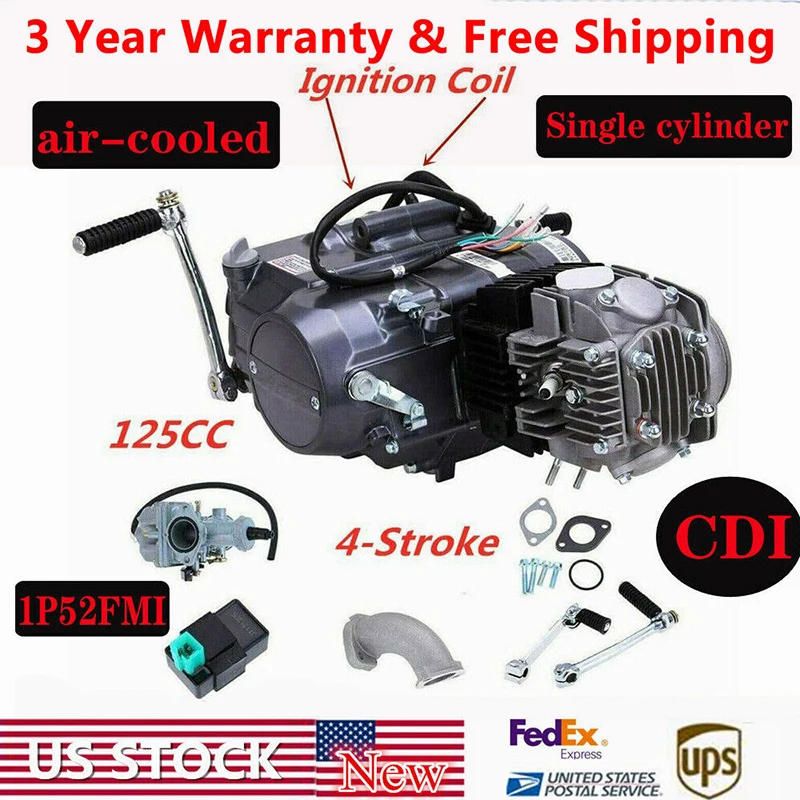 

125CC Manual Clutch Dirt Bike Engine Motor Complete Kit For Honda XR50 CRF50