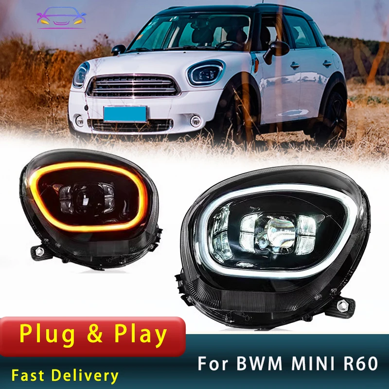 

Car Headlights For BMW MINI R60 2011-2016 Countryman Upgrade Xenon LED Colorful DRL Projector Lens Head Lamp Accembly