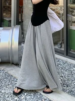 Korean Style Summer Pregnancy Belly Trousers Thin High Waist Wide Leg Floor-length Fashion Maternity Modal Pants Casual Trousers 2