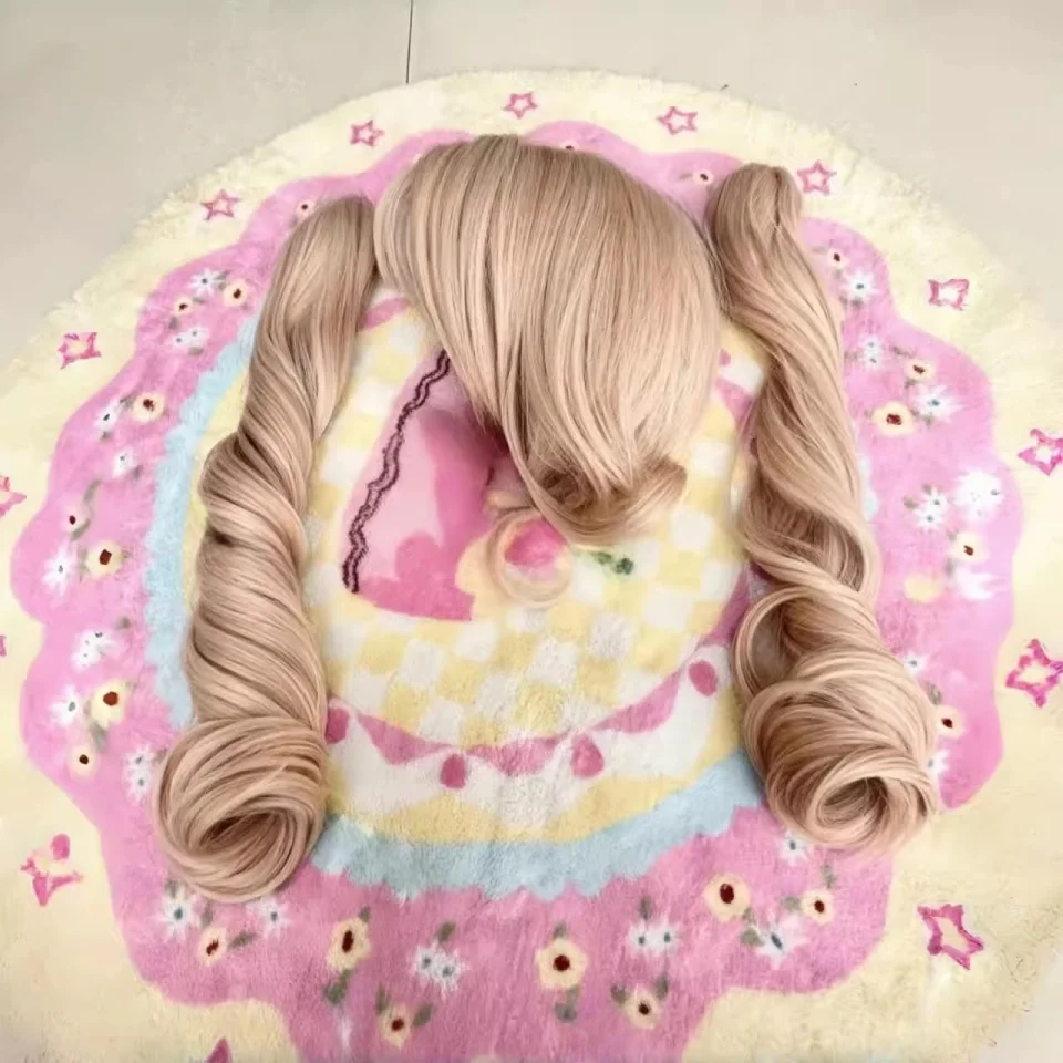 Synthetic Blonde Bob Wig for Women with Curly Ponytail