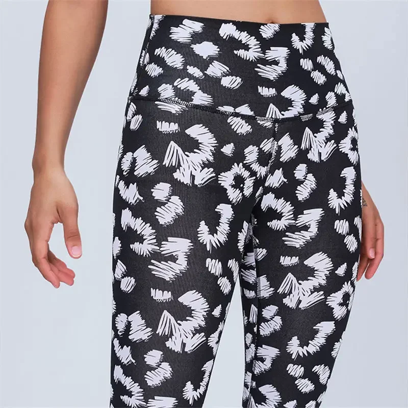 Nepoagym 25" Tree Flower Printed Leggings Slick Soft Fitness Running Gym Yoga Pants
