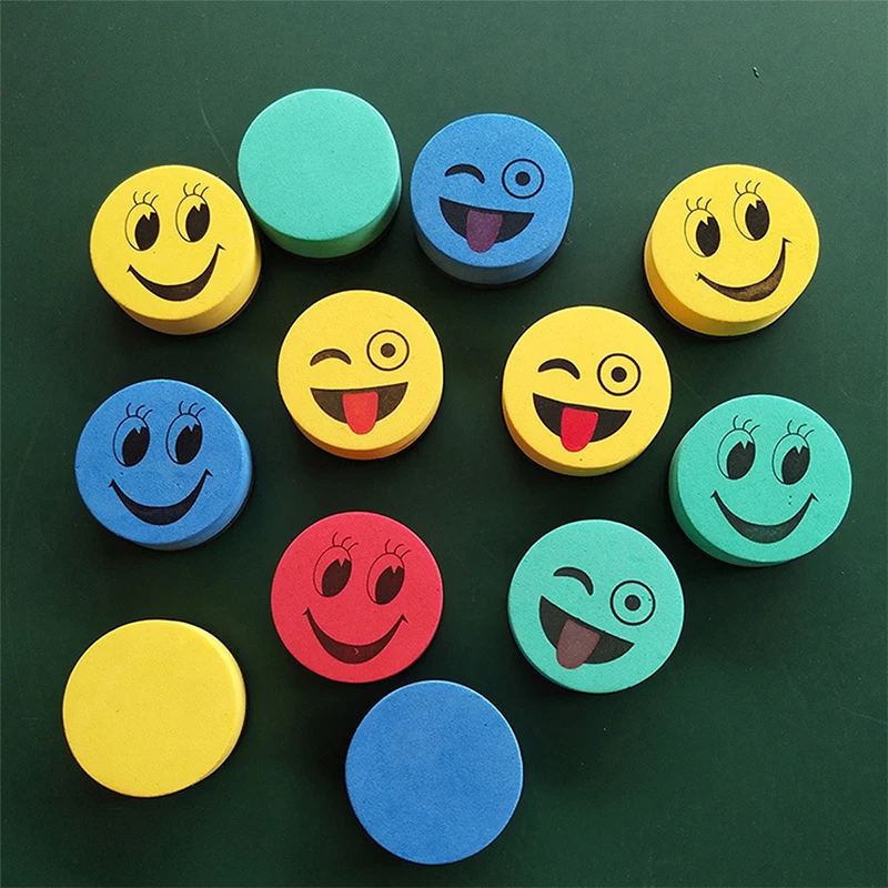 Magnetic Whiteboard Erasers 4Pcs/Lot Round Magnetic Mini Whiteboard Eraser Chalkboard Cleaner Dry Wipe Marker Pen Duster School Accessoires Office Supplies