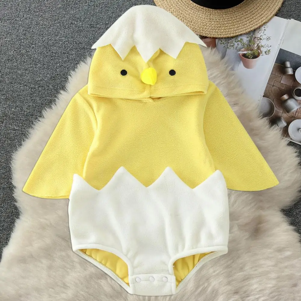 

Unisex Baby Chick Costume Soft Plush Baby Chick Costume for Newborns Toddlers Cartoon Chicken Bodysuit with Hood for Birthday