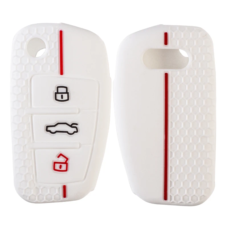 1 Pcs Silicone Car Key Fob Cover For Audi A1 A3 A6 C5 C6 Q3 Q2 Q7 TT TTS R8 S3 S6 RS3 RS6 A4