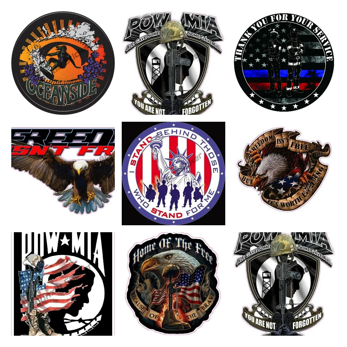 

American Flag Eagle Freedom Decal I Stand Behind Those Vinyl Sticker Car Accessories Creative POW MIA YOU ARE NOT FORGOTTEN KK